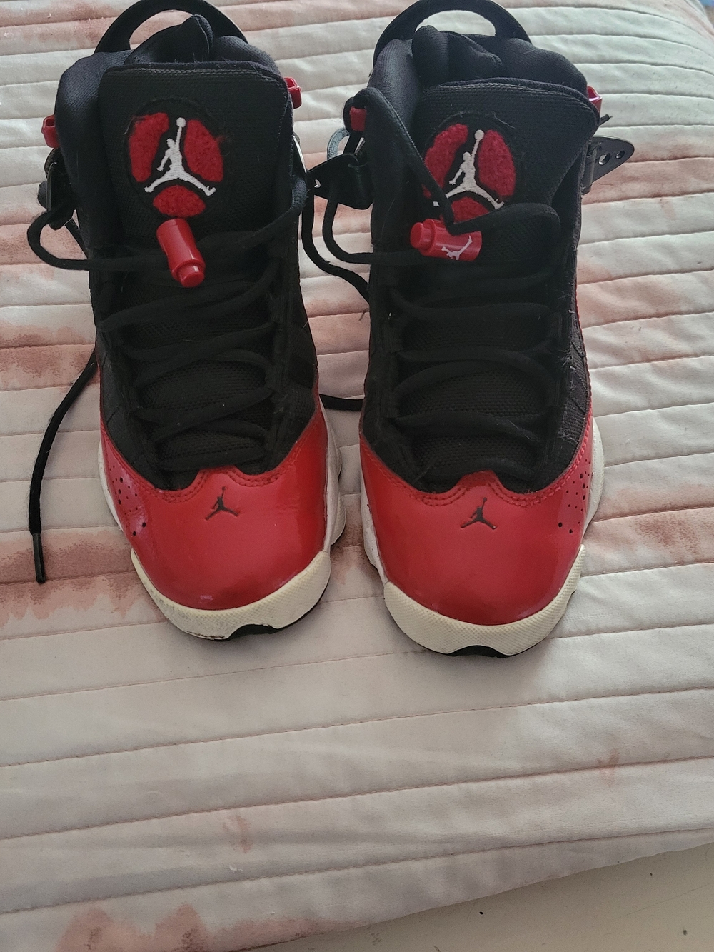 Air Jordan Kids' Red and Black Basketball Shoes